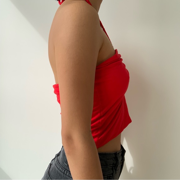 ❌SOLD❌RED HALTER TOP - Picture 2 of 4